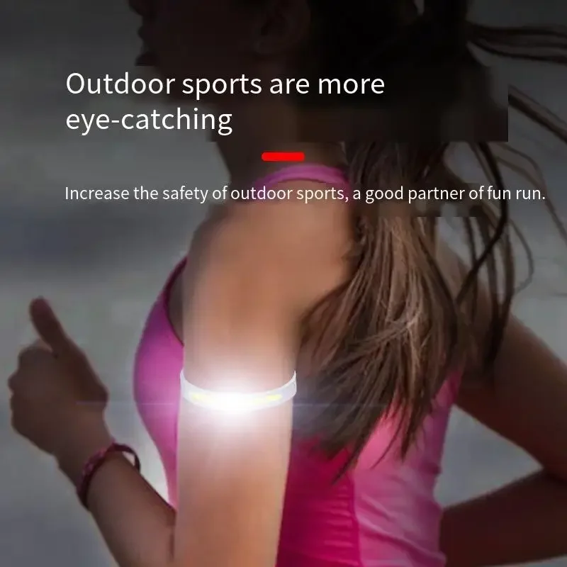 New Cob Night Sports Lighting Arm Night lampeggiante Light Outdoor Riding Light Strong Light USB Charging Run Light
