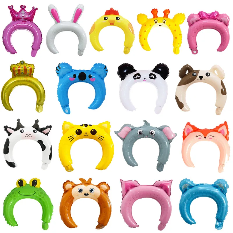 20pcs Cute Headband Balloon Cute Cartoon Animal Balloon Kids Birthday Party Decoration Baby Shower Children\'s Toys