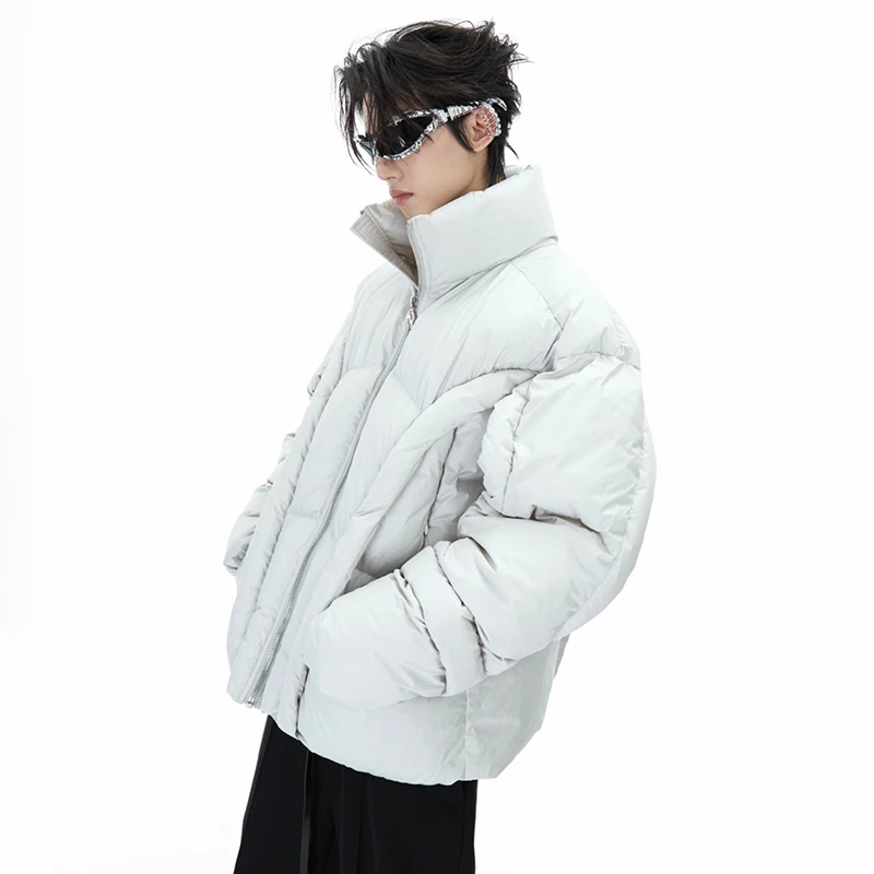 LUZHEN Folding Deconstruction Three Dimensional Design Padded Jackets Stand Collar Thick Thermal Bread Clothing Parkas LZ8178