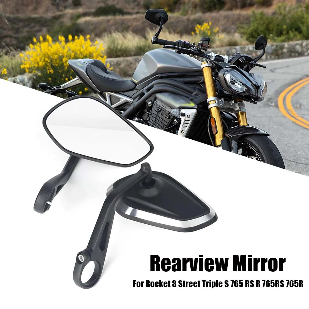 

New Motorcycle Handlebar Rearview Side Mirrors Bar End Mirror Kit For Street Triple S 765 765RS 765R Bobber T120 Daytona 660 675