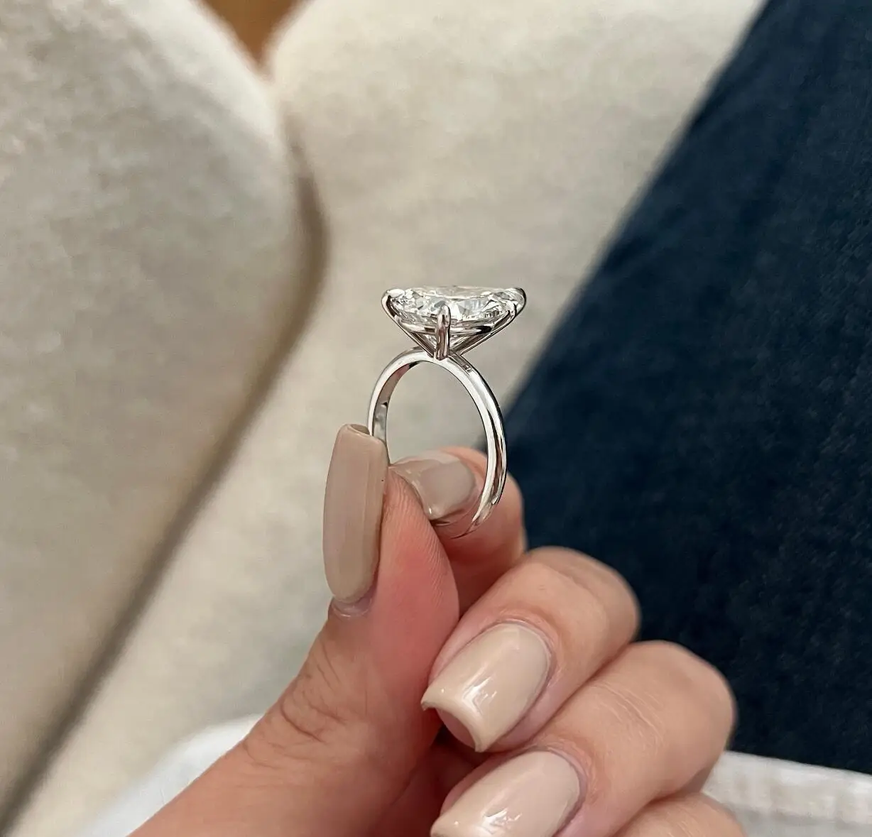 Pear Shaped 2CT Lab Grown Diamond Solitaire Ring for Women, Minimalist Single Stone Custom Wedding Engagement Ring, Available in 14K & 18K Solid Gold Timeless Fine Jewelry for Proposal & Anniversary Gift view 6