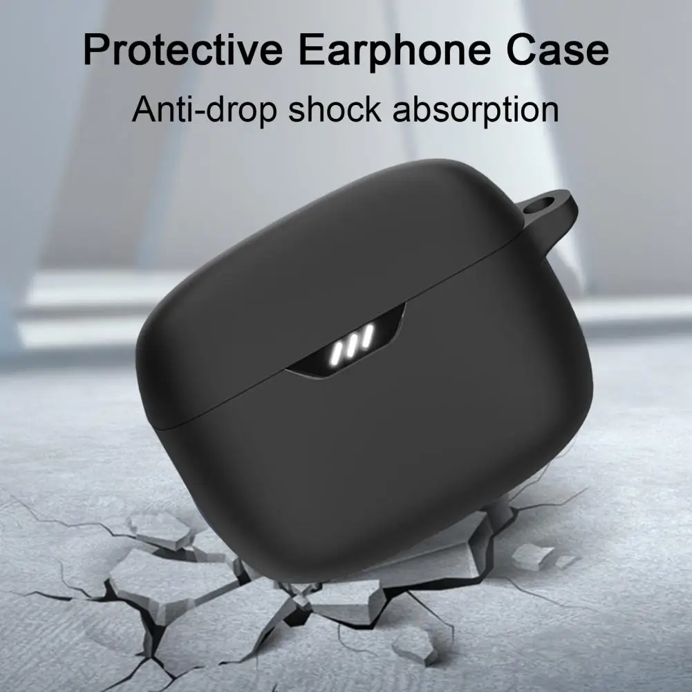 Waterproof Headphone Case Shockproof Silicone Earphone Case with Carabiner for Jbl Tune Beam Lightweight for Headphones