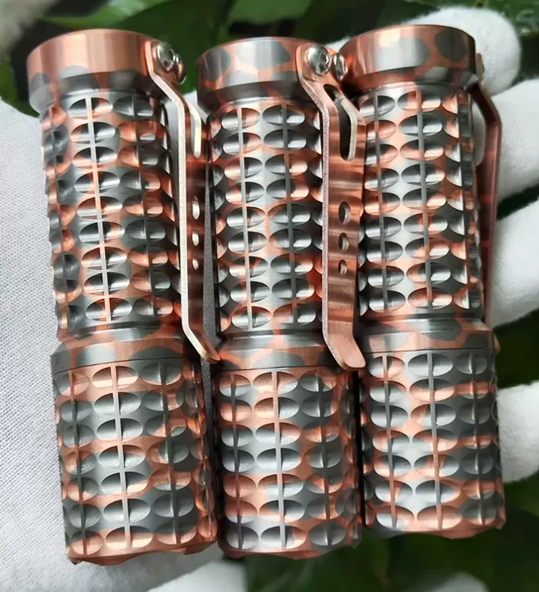 Used EDC Superconducting flashlight clone hanko Outdoor Tools Strong Light Torch Lamp Decompression Toy