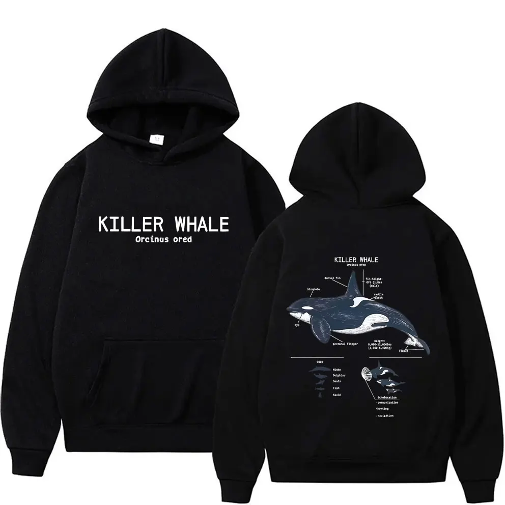 Marine Animals Killer Whale Anatomy Graphic Hoodie Men Women Casual Funny Sweatshirt Unisex Fashion Oversized Pullover Hoodies