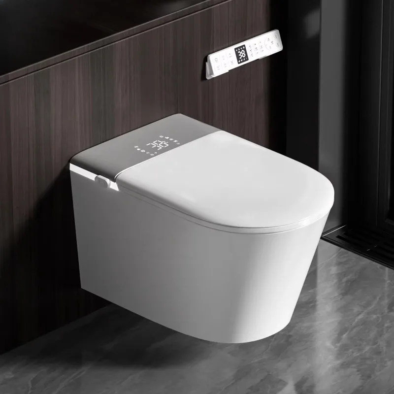 

Smart Wall Hung Toilet P Type Trap Frameless Water Tank Smart Sensor Flushing Remote Control New Design Automatic Wall