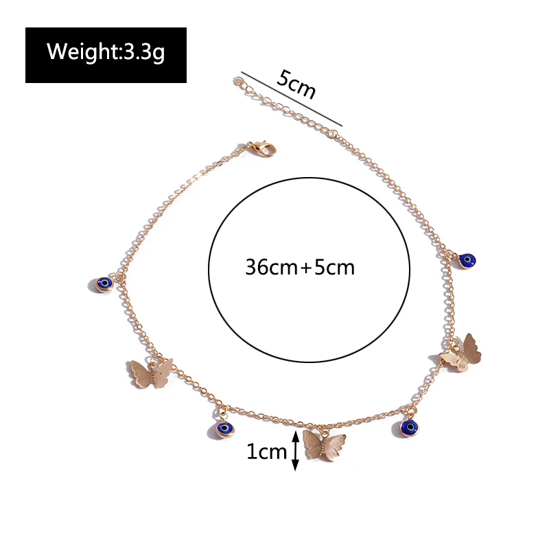 Aihua Niedliche kleine türkische Glücksauge-Schmetterlings-Halskette für Frauen, Statement-Halskette, Halsketten, Chocker, Damenschmuck – Detail 20