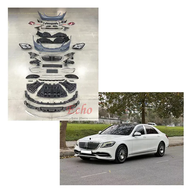 

BR Upgrade Body Kit for W222 S450 S400 Full Set Body Kit for S-class 2015-2017 Upgrade to 2020. S400 Conversion Bumper