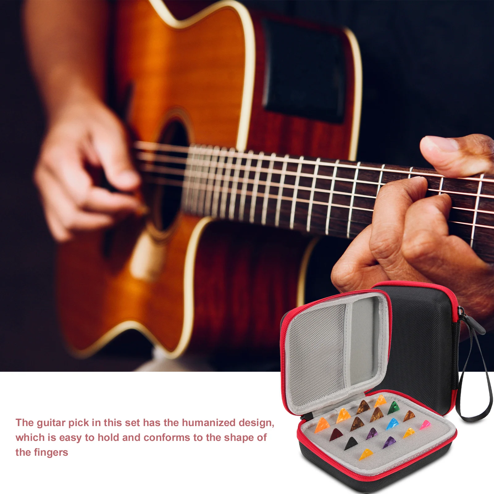 

Pick Storage Box Acoustic Guitar Holder Case Portable Picks Eva Cool for Electric