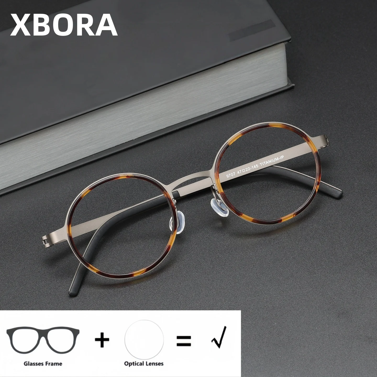 XBORA Pure Titanium Round Retro Fashion Trend Casual High-Quality Light Luxury Myopia And Hyperopia Optical Prescription Glasses
