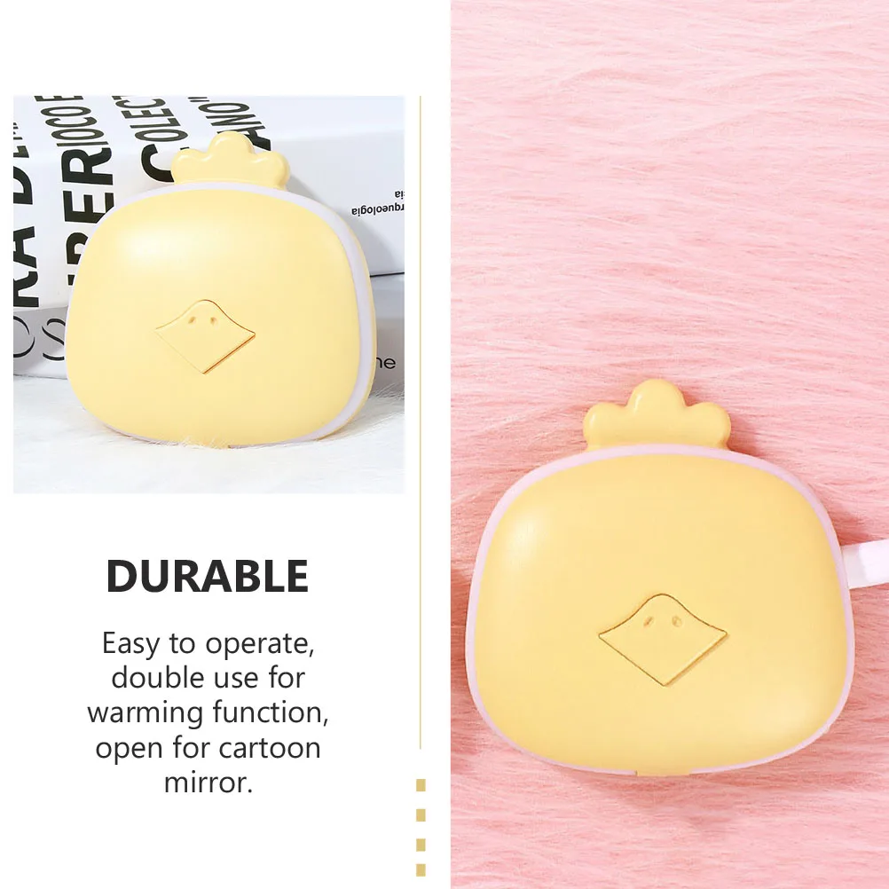 

1Pc Portable Mini Hand Warmer USB Electric Double Use Warm Function Cartoon Mirror Lightweight Winter Hand Warmer
