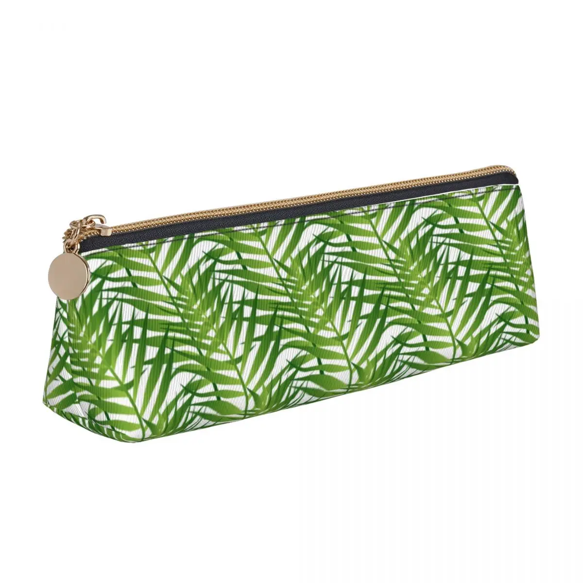 Green Plant Pencil Case Leaves Fronds Back To School Pencil Cases Triangle Girls University Pencil Pouch Stationery Organizer