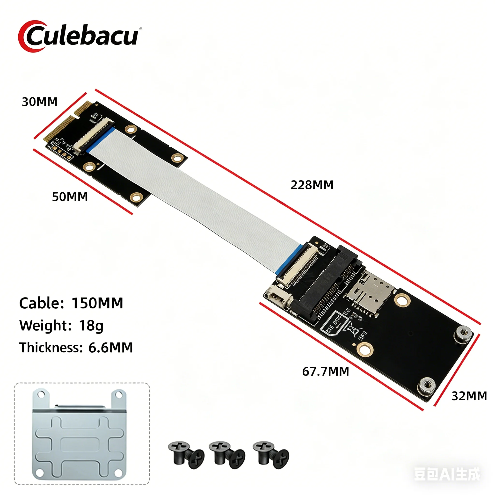 Mini PCIe to Mini PCIe Extension Cable with SIM Slot Hot Sale in Stock