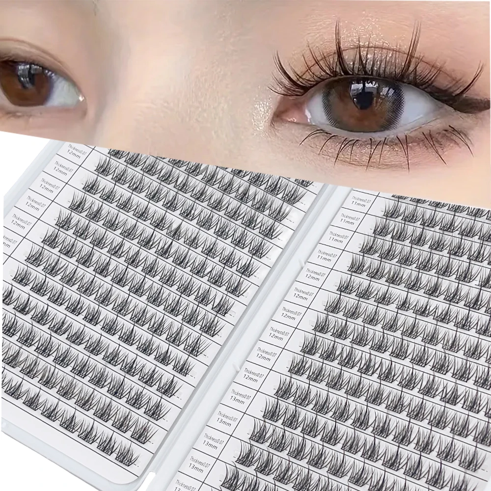 320 faux cils DIY style anime en grappe - Extension style plume croisée, cils naturels réutilisables de longueurs mixtes pour créer un look étonnant