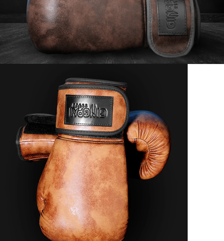Retro Farbe Erwachsene Kinder Frauen/Männer Boxhandschuhe Pu Leder MMA Muay Thai Boxe De Luva Handschuhe Sanda GYM Ausrüstung 6 8 10 12 UNZEN Boks – Detail 15