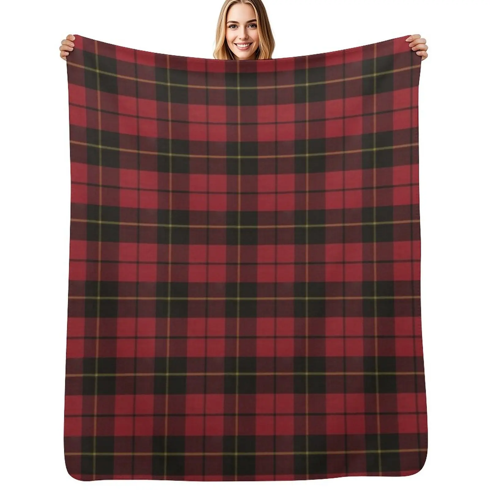 

Wallace Red Original Scottish Tartan Throw Blanket Sofa Throw Heavy Comforter Blankets