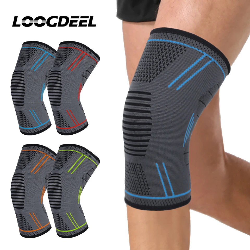 

LOOGDEEL, 1 шт., эластичные наколенники, пружинные наколенники, спортивная защита для спортзала, баскетбола, волейбола, компрессионный наколенник для бега, рукав