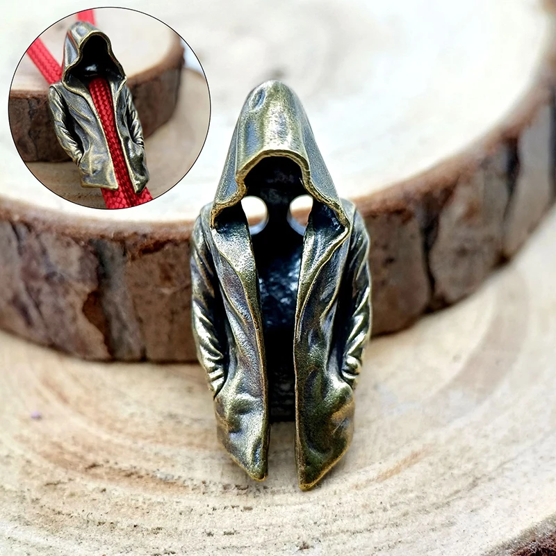 1Pc Cloak Brass Knife Beads EDC DIY Woven Bracelets Lanyard Pendants Accessories Outdoor Tool Hangings Charms