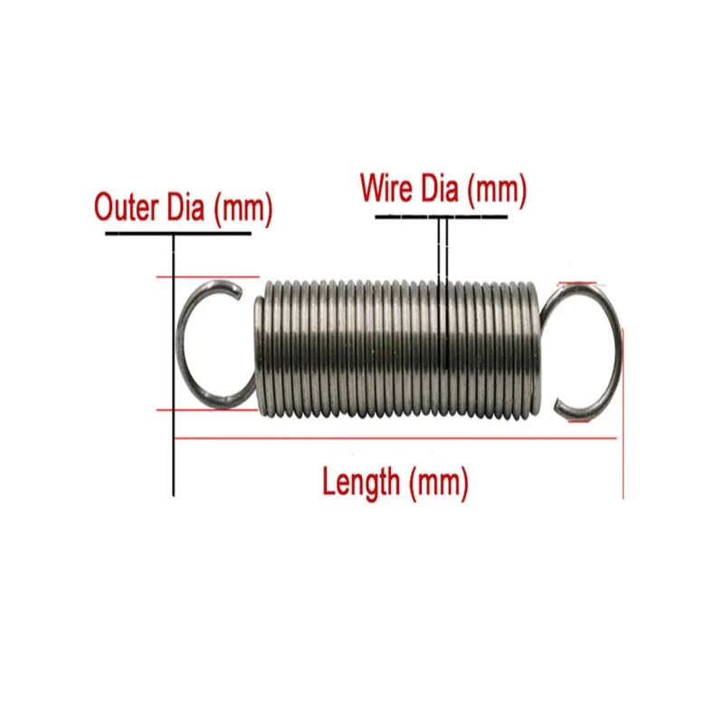 1Pcs Expansion Spring 4mm Wire Dia Tension Extension Expanding Extending Springs Out Dia 30.5mm~35mm Length 122mm~380mm