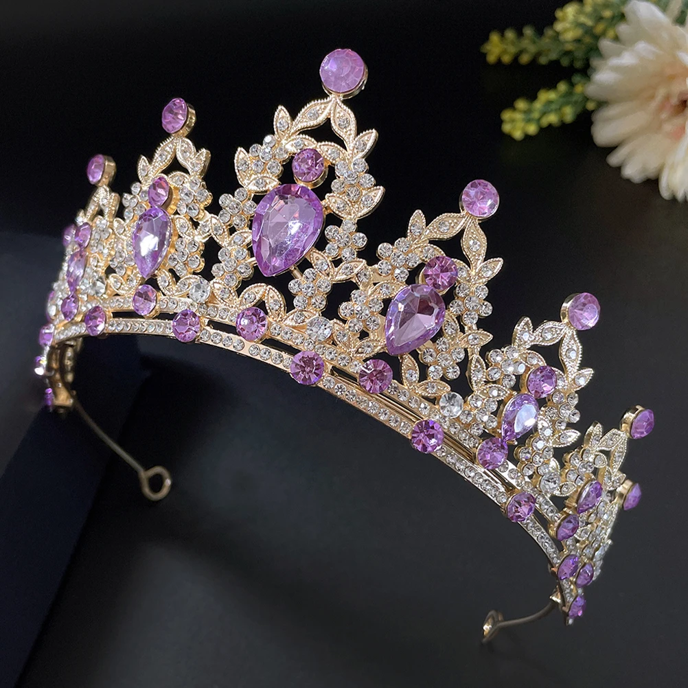 

European and Crown Necklace Earring Set Rhinestone Tiaras Crowns for Women