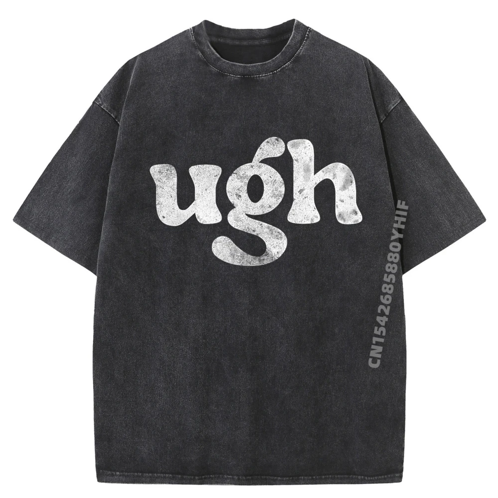 

Забавная Ugh юмористическая Disgusted Мужчины Женщины Саркастический юмор Винтажная стираная футболка Мужская одежда Предложения Топы с принтом