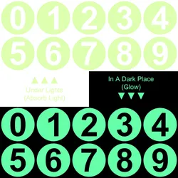Glow in the Dark Number Stickers House/Apartment/Desk/Dinning Table/Device/Equipment/Motorcycle/Car Numbering Round Label Digits