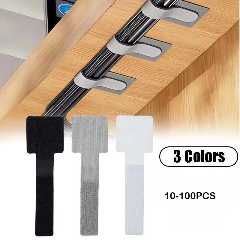 Reusable Self-Adhesive Velcro Cable Ties Power Cord Holder Adjustable Cord Storage Desktop Organizer Manager Velcro Ties New