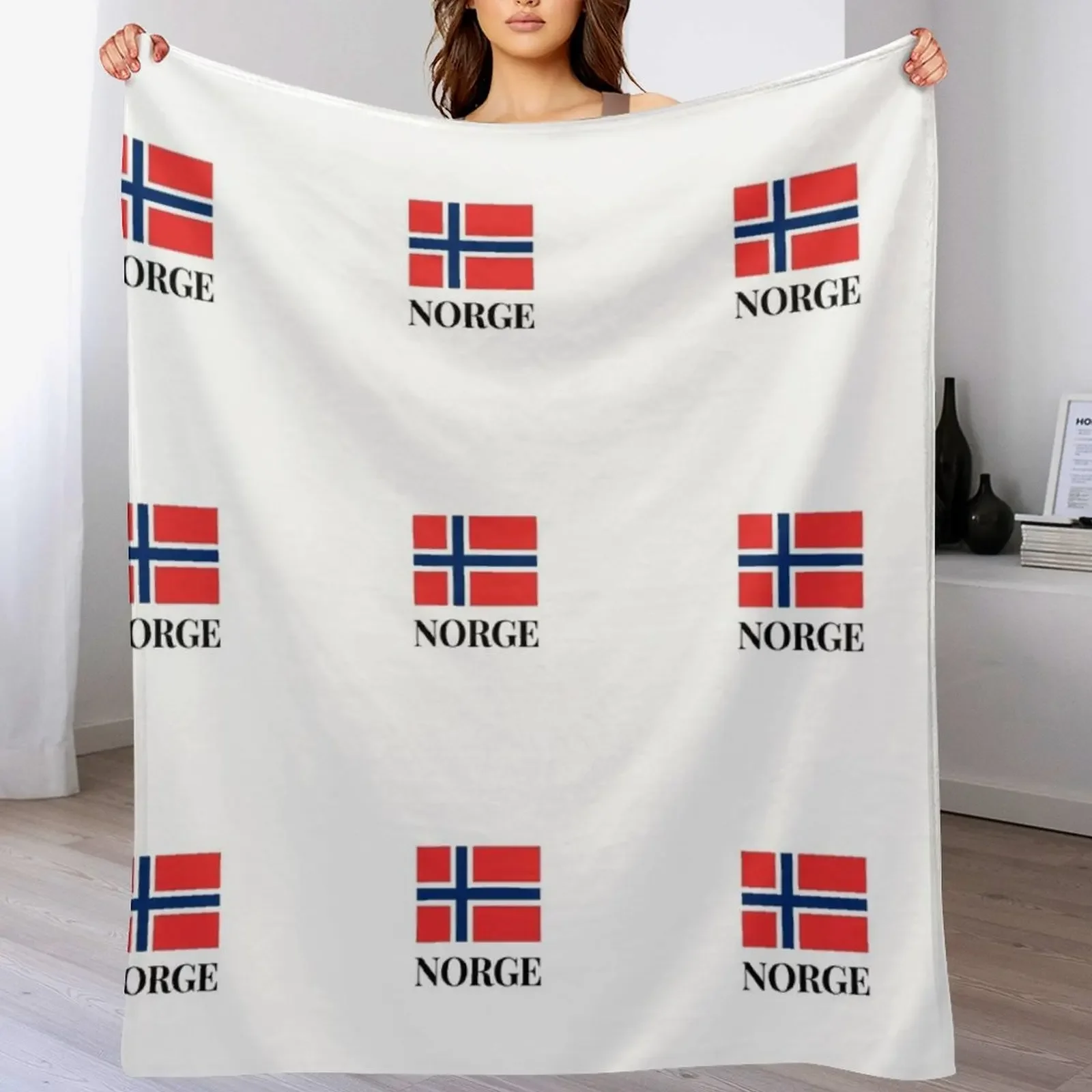 

Norge Norway Throw Blanket Travel Size Cozy Blanket for Plane Train
