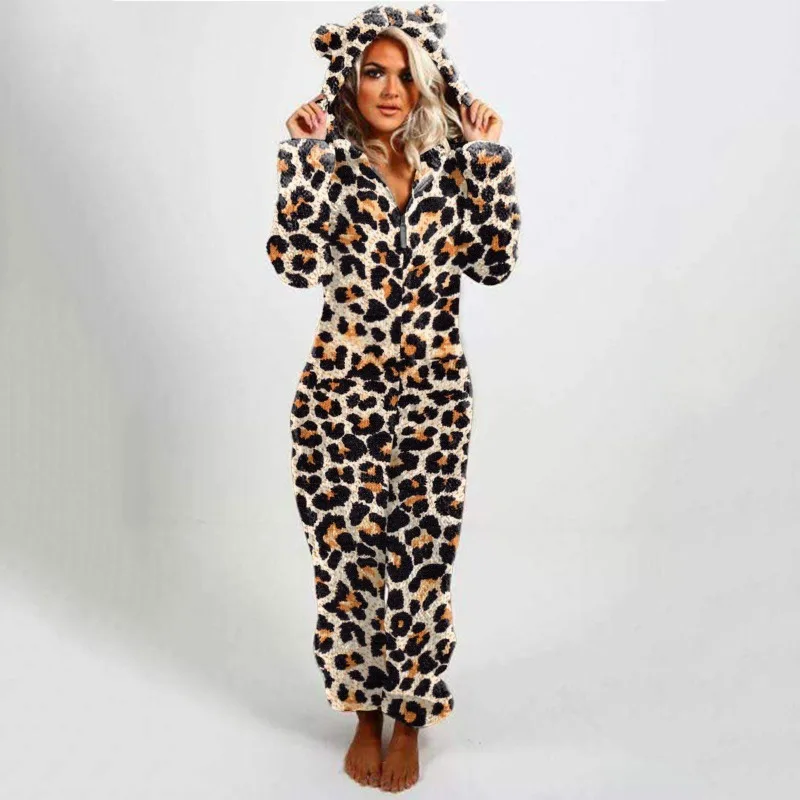 Hooded Slim Fit Plaid Reversible Fleece Jumpsuit Women 2025 Best Seller Casual Wear