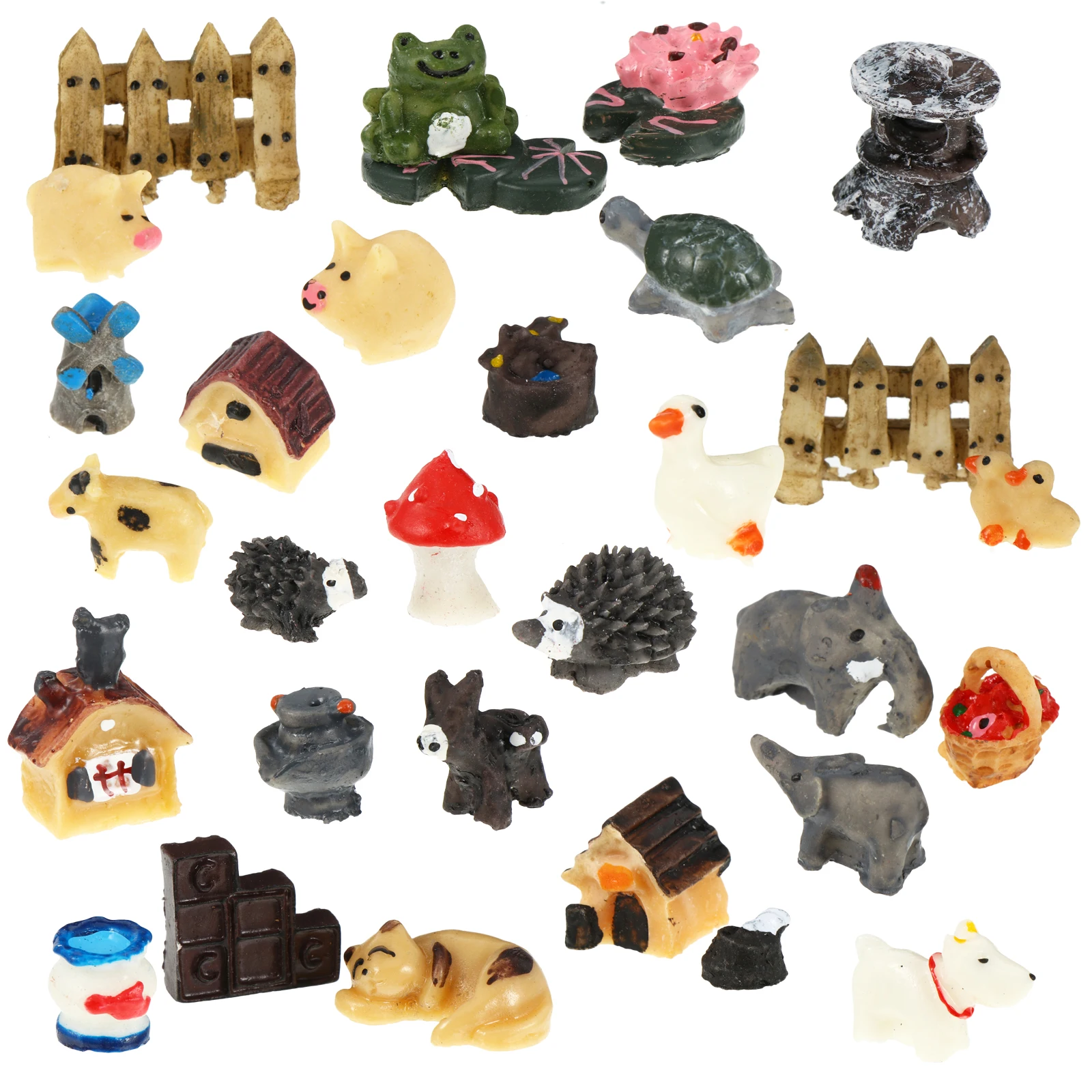 

30Pcs Mini Succulent Resin Ornaments Garden Landscape Indoor Outdoor Bonsai Decoration Miniature Fairy Garden Terrarium Decor