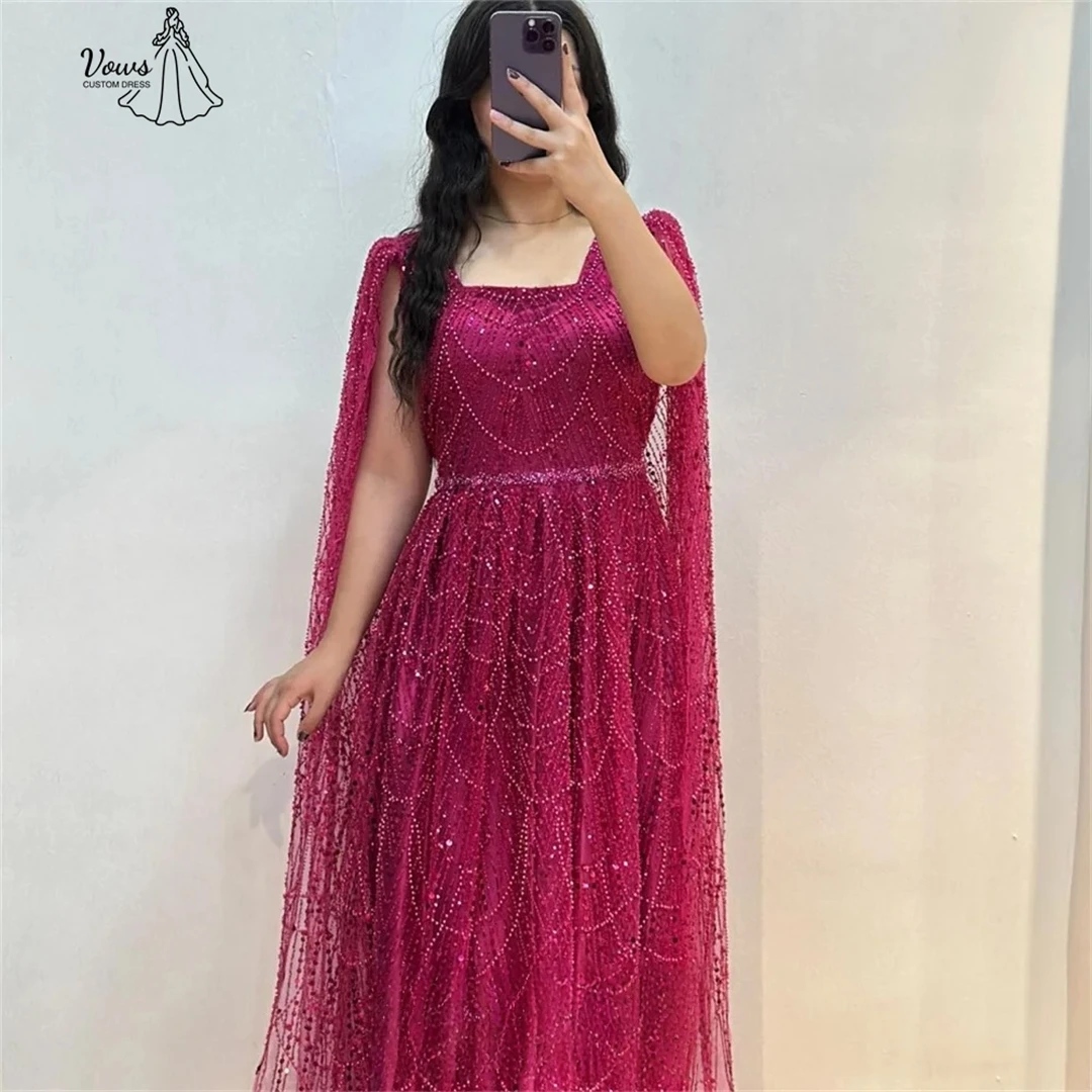 Vows Line A オーダーメイドドレス 2025 女性用 エレガントガウン スクエアカラー エレガントパーティードレス 女性用 高級カスタムメイド