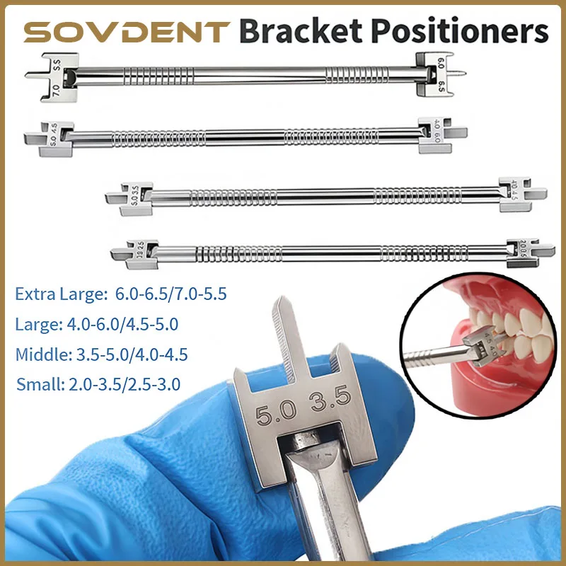 Dental Orthodontic Brackets Position Gauge Adjustable Stainless Steel Bracket Positioner Autoclavable Dentistry Tools