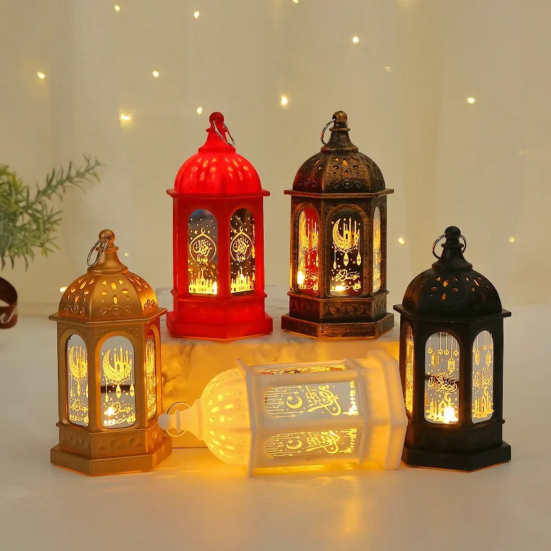 

Ramadan LED Lantern Star Moon Castle Meteor Mini Retro Oil Lights Eid Mubarak Gifts For Home Party Raya Decorations Night Lamp