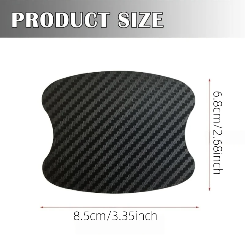 4/8pcs Carbon Fiber Car Door Handle Cup Protector Stickers, Universal Auto Door Bowl Anti-Scratch Vinyl Decals