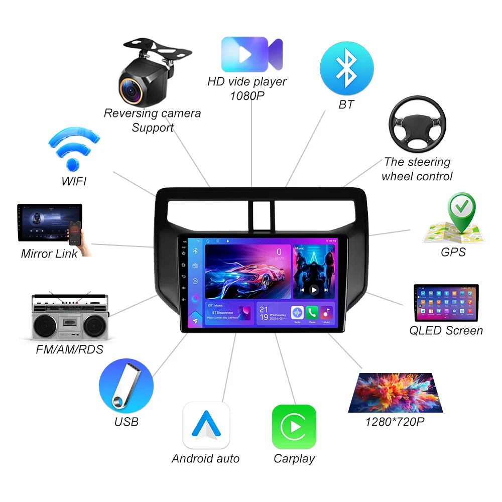 أندرويد 15 لتويوتا راش دايهاتسو تيريوس 2017 2018 2019 2020 Carplay WIFI 2din الصوت السيارات 5G LTE راديو السيارة الملاحة الفيديو