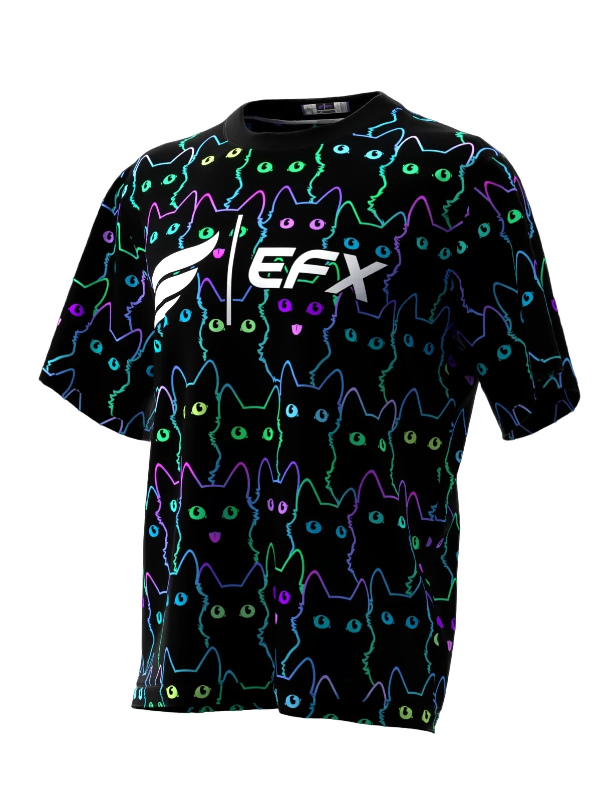 2026 Neon Line Cat Full Print Bowling Short Top, Quick Dry Breathable Stylish Outfit for Fans Weekend Alley Game