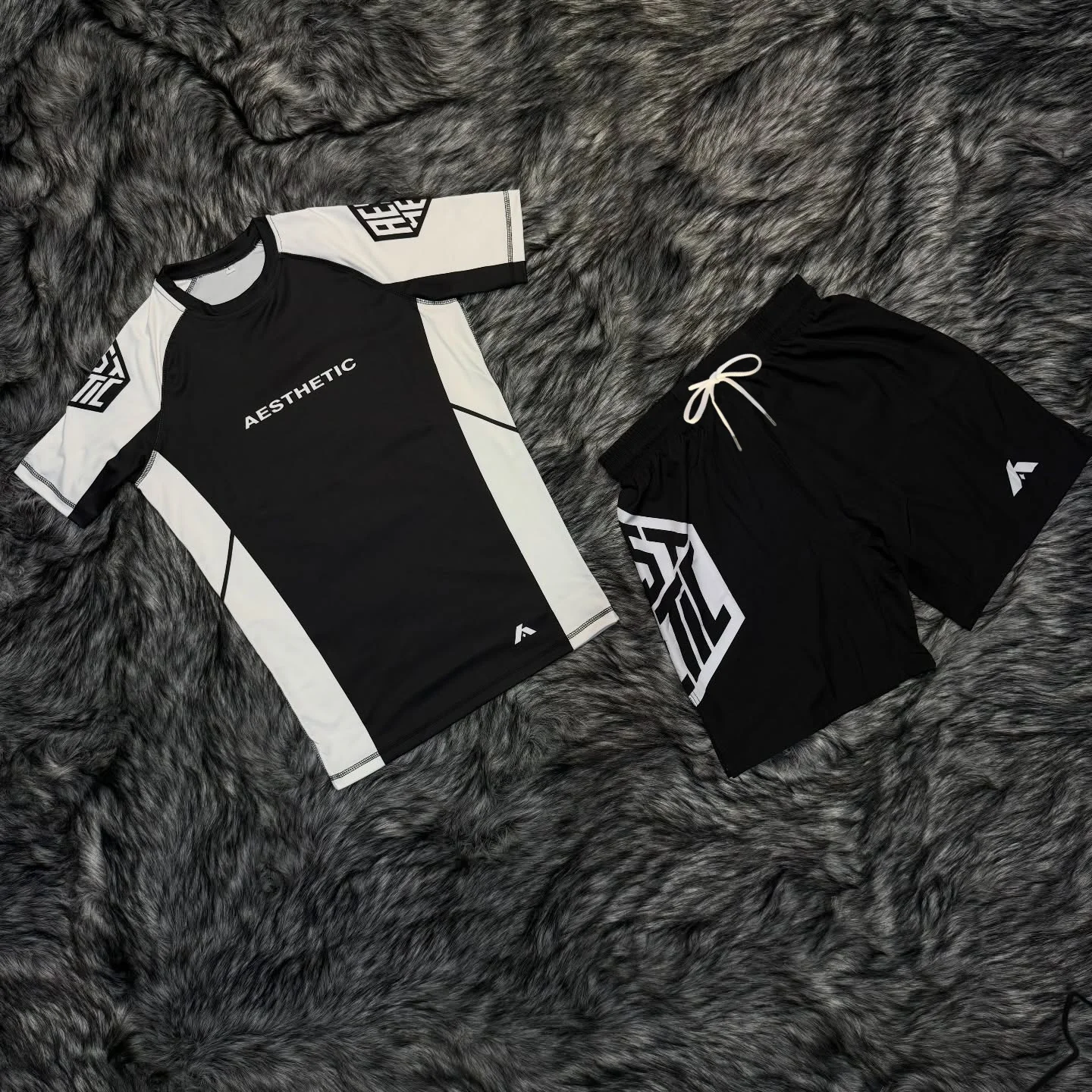 Nouvel ensemble de sport de lutte 2026 – T-shirts et shorts graphiques blancs pour hommes – Tenue de
