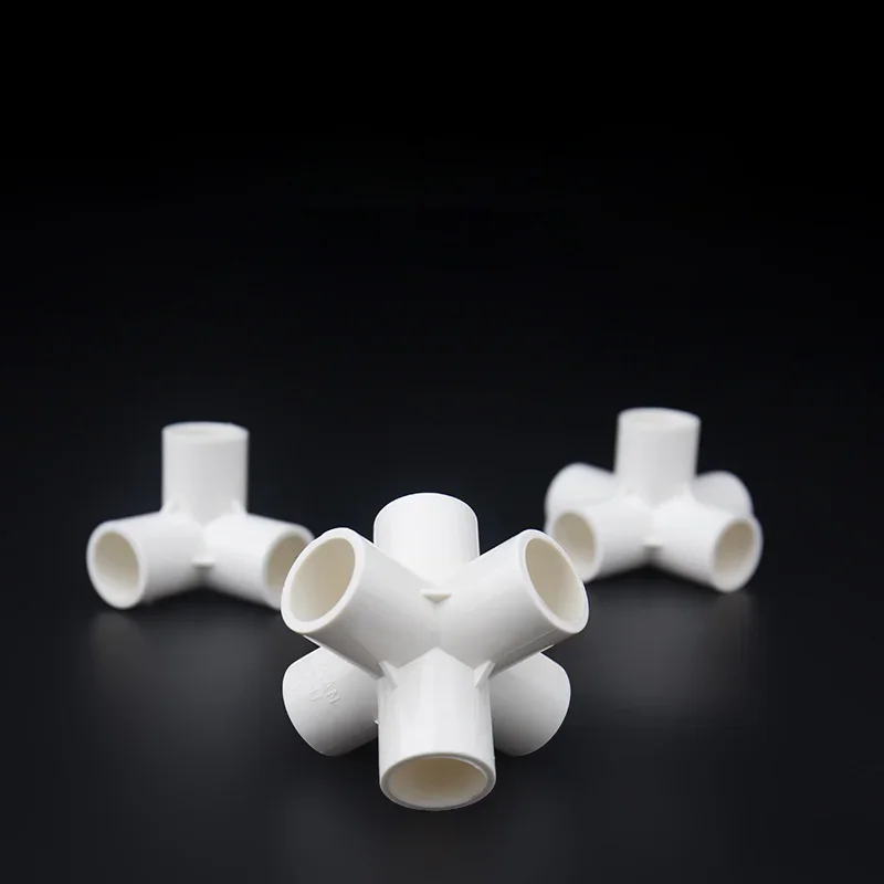 5pcs Inside Diameter 20-40mm 3/4/5/6-way PVC Pipe Three-Dimensional Connectors Water Supply Pipe Fittings Adapter Home DIY Tubes