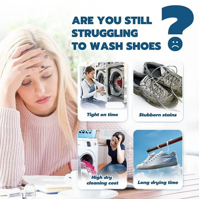 Gihen Shoe Cleaner Kits Water-Free Foam Shoe Cleaner with Shoe Brush and Shoe Cloth, Sneaker Care, Ideal for Footwear,