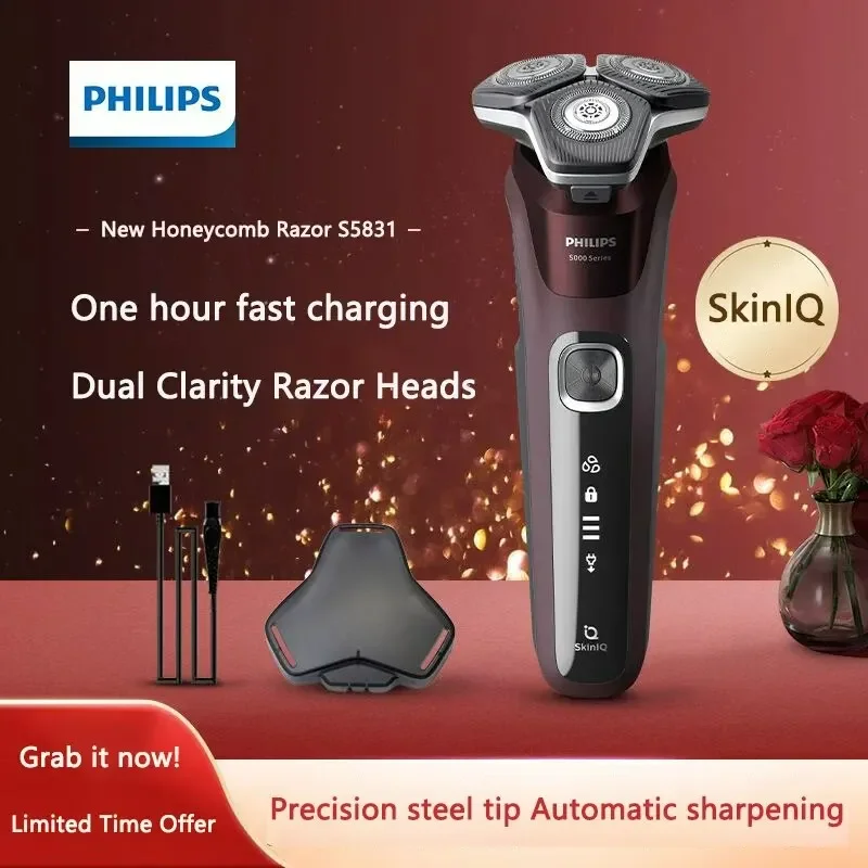 PHILIPS S5831 5588 New 5 Series Honeycomb Electric Shaver USB Interface MEN'S Smart Trend Recommended Best-selling S5000 Shaver