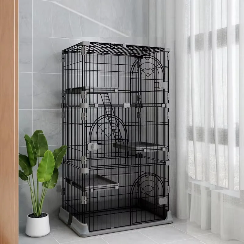 Best price Cheap stainless steel cat cage 3-layer pet cage Cat enclosure Large 4-layer pet cat cage
