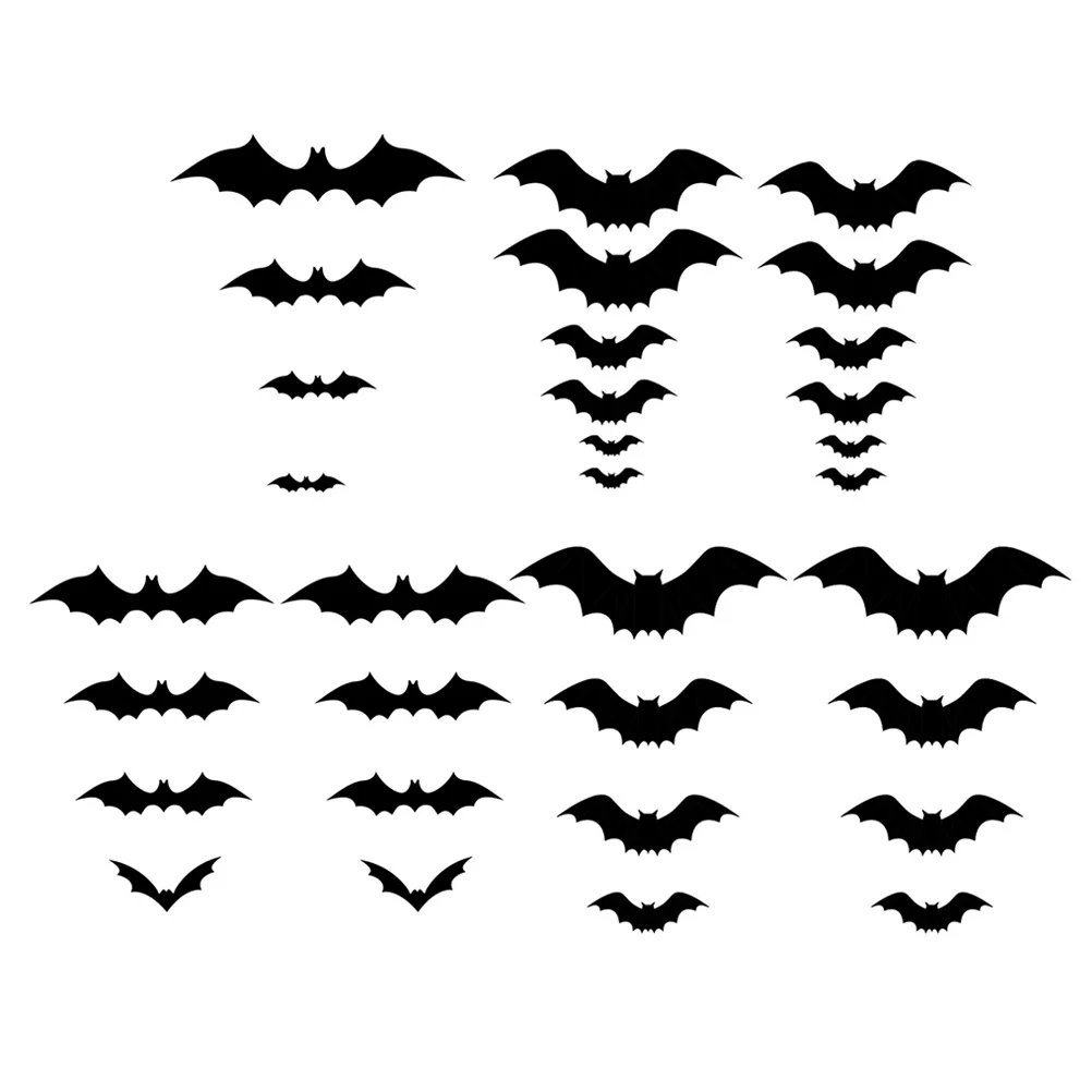 

72 Pcs Bat Sticker Halloween Background Applied Party Decal Decals Festival Favors Three Dimensional Room