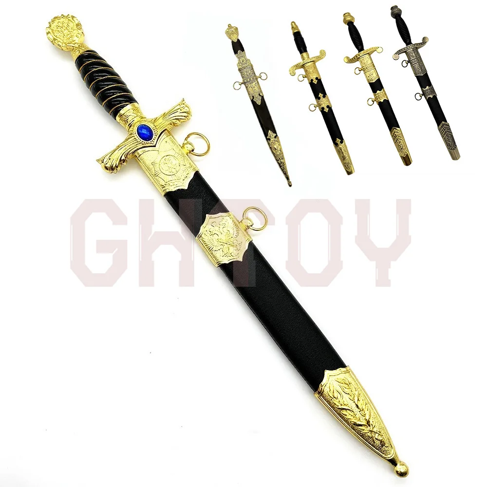 

40cm European Western Swords Uncut Blade Weapons Model Cosplay Props Desktop Display Ornaments Collection Birthday Gift for Boys