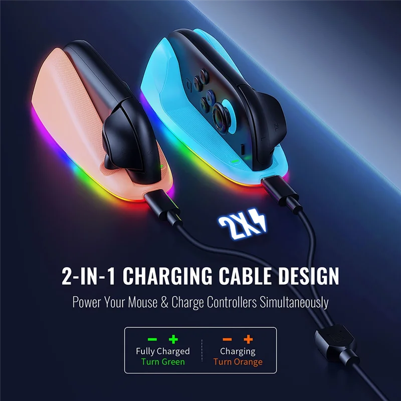 【SURPRISE】Gamepad para Nintendo para Switch 2 2-Pack para Joy Con Left Right Game Controller Desktop RGB Mouse Holder Mouse Grip