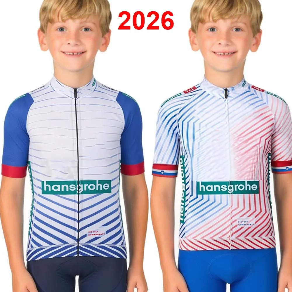 Conjunto de camiseta de ciclismo Boraful Hansgrohe Team 2026 para niños y niñas, ropa de ciclismo de Eslovenia, traje de bicicleta para niños, Maillot MTB