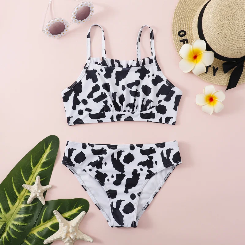

New children's girls' swimwear Two-piece Printed Bikini 130-160 Children's Swimwear