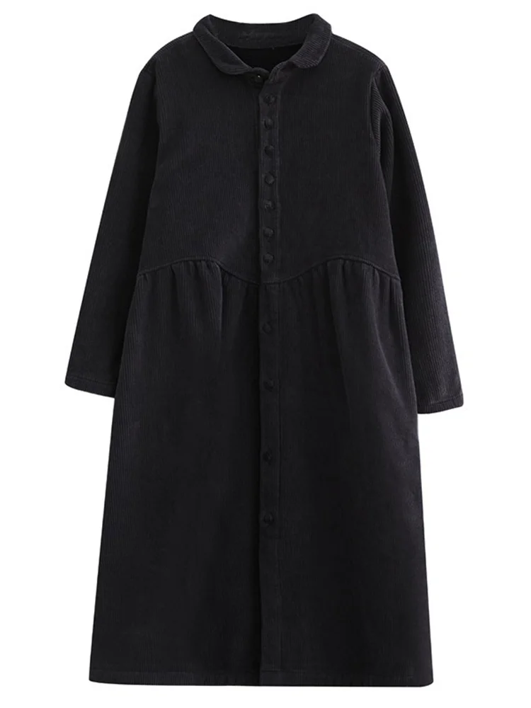 Casaco de veludo vintage feminino quente solto lapela fce forrado blusão outerwear gola botão plaet longo sve