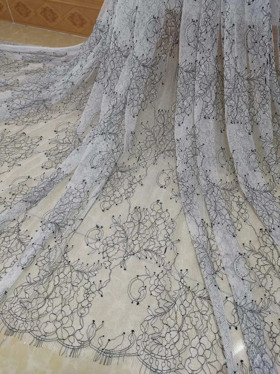 3 ярда, французская кружевная ткань с ресничками, 150 см, сделай сам, изысканная кружевная вышивка, одежда, аксессуары для свадебного платья 3 ярда, французская кружевная ткань с ресничками, 150 см, сделай сам, изысканная кружевная вышивка, одежда, аксессуары для свадебного платья