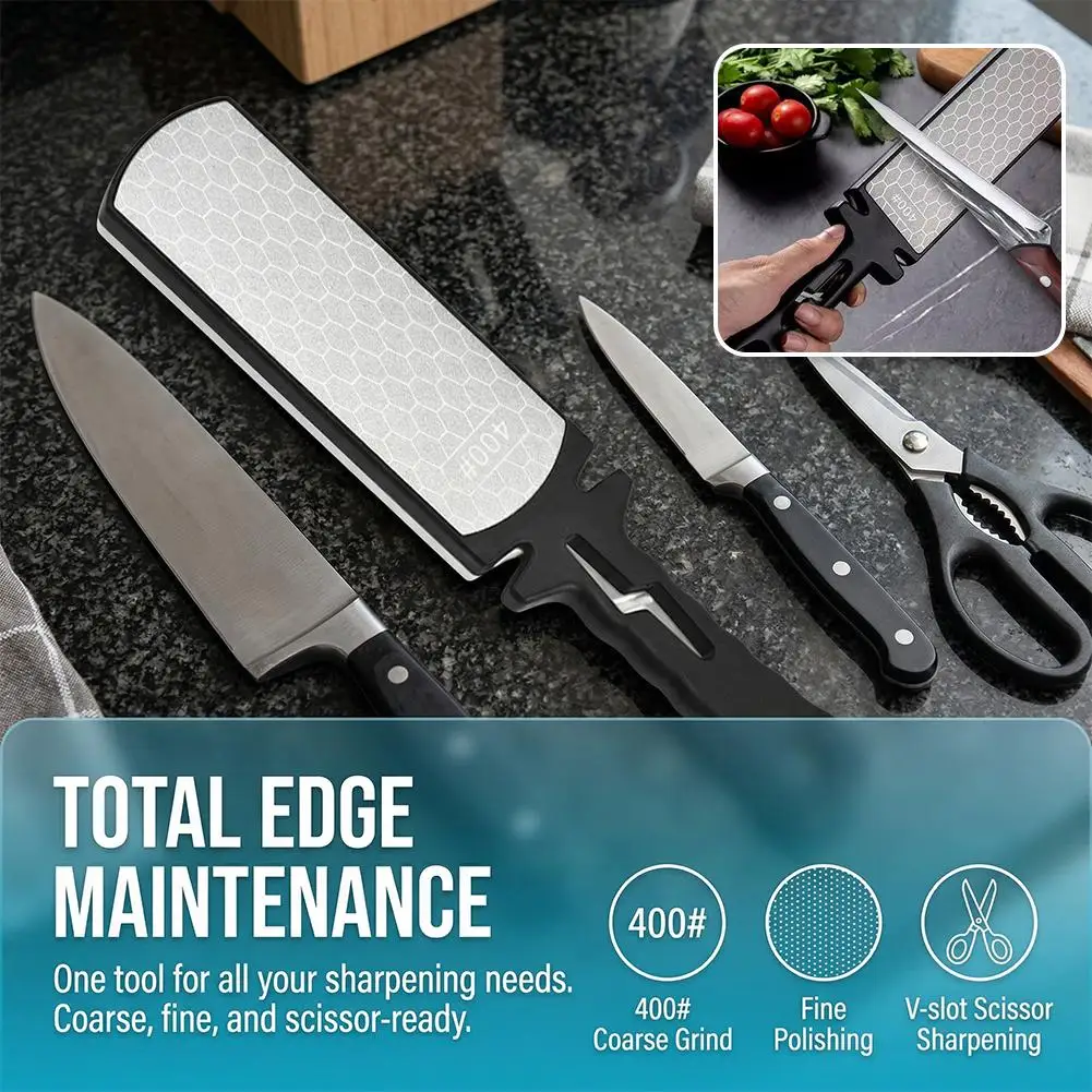 5 In 1 Knife Sharpener Double-Sided Multi-Purpose Scraper Professional Kitchen Sharpen ﻿ Sharpener Emery Tool Household Sci Z3D4