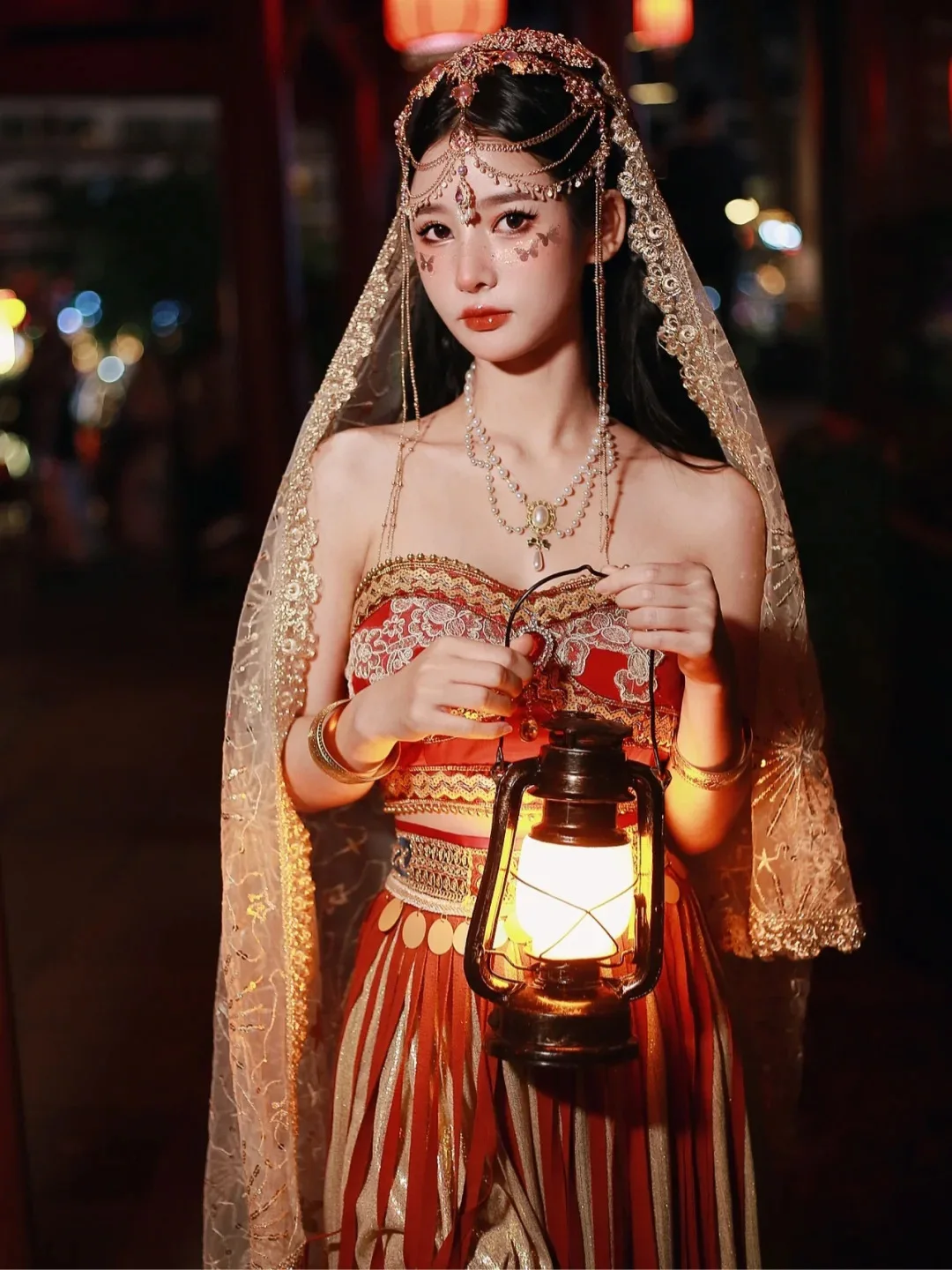 Dunhuang flying ancient style Chinese exotic national dance Western photography performance