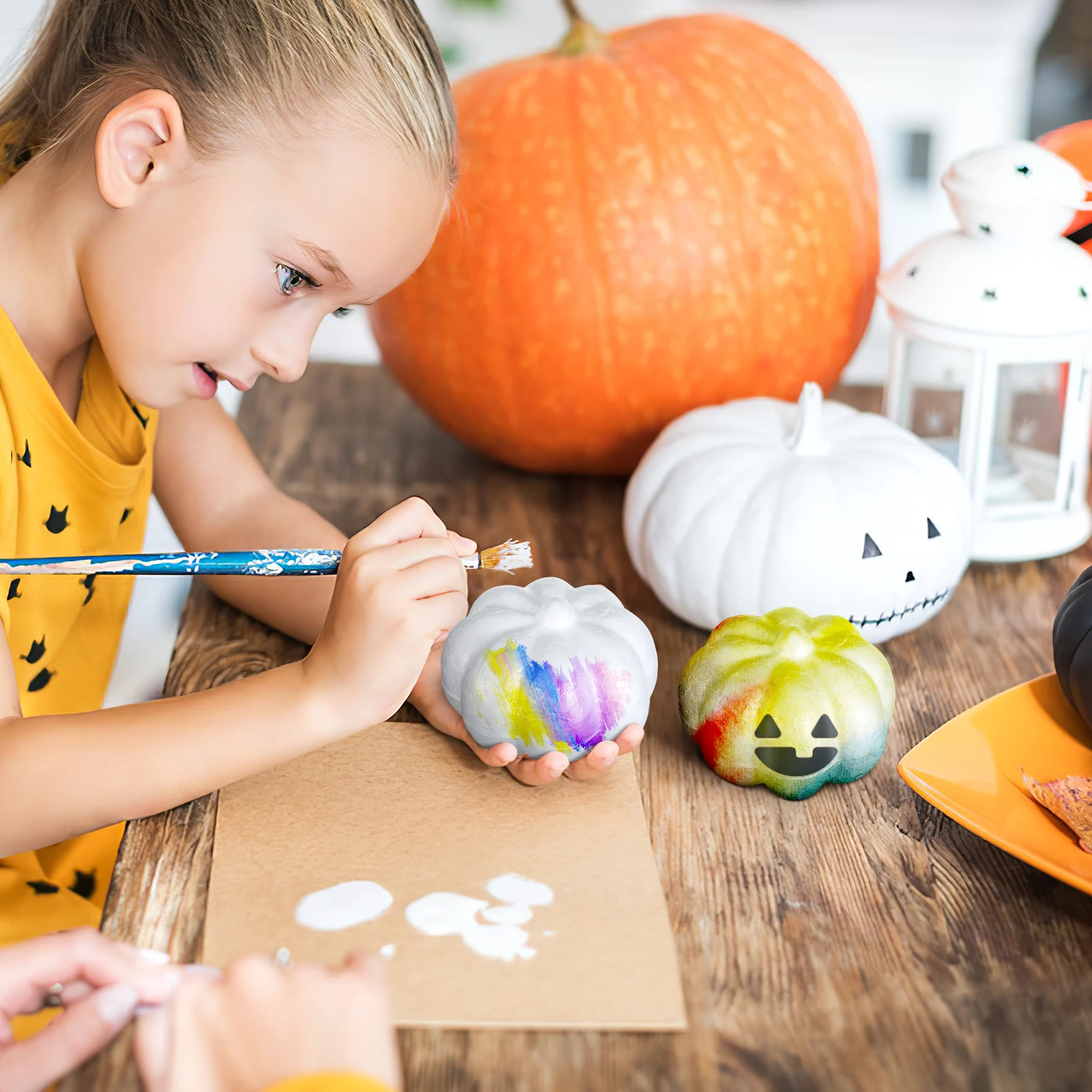 

5Pcs Thanksgiving Foam Pumpkin Decor Simulation Fake Pumpkins for Home Party Bar Kitchen Photography Props Display